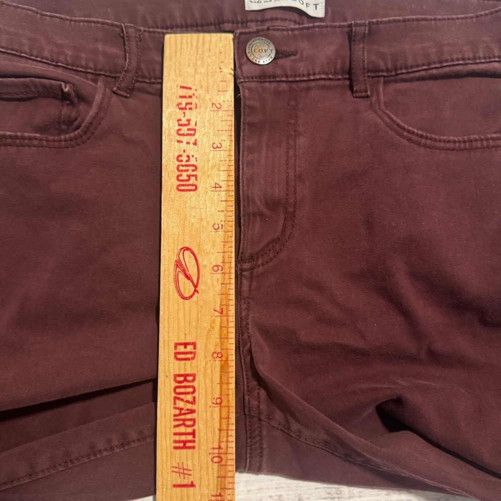 Ann Taylor Loft Curvy Straight Stretch Pants Maroon Women's Size 10 (Fits 32x23) - Picture 9 of 12